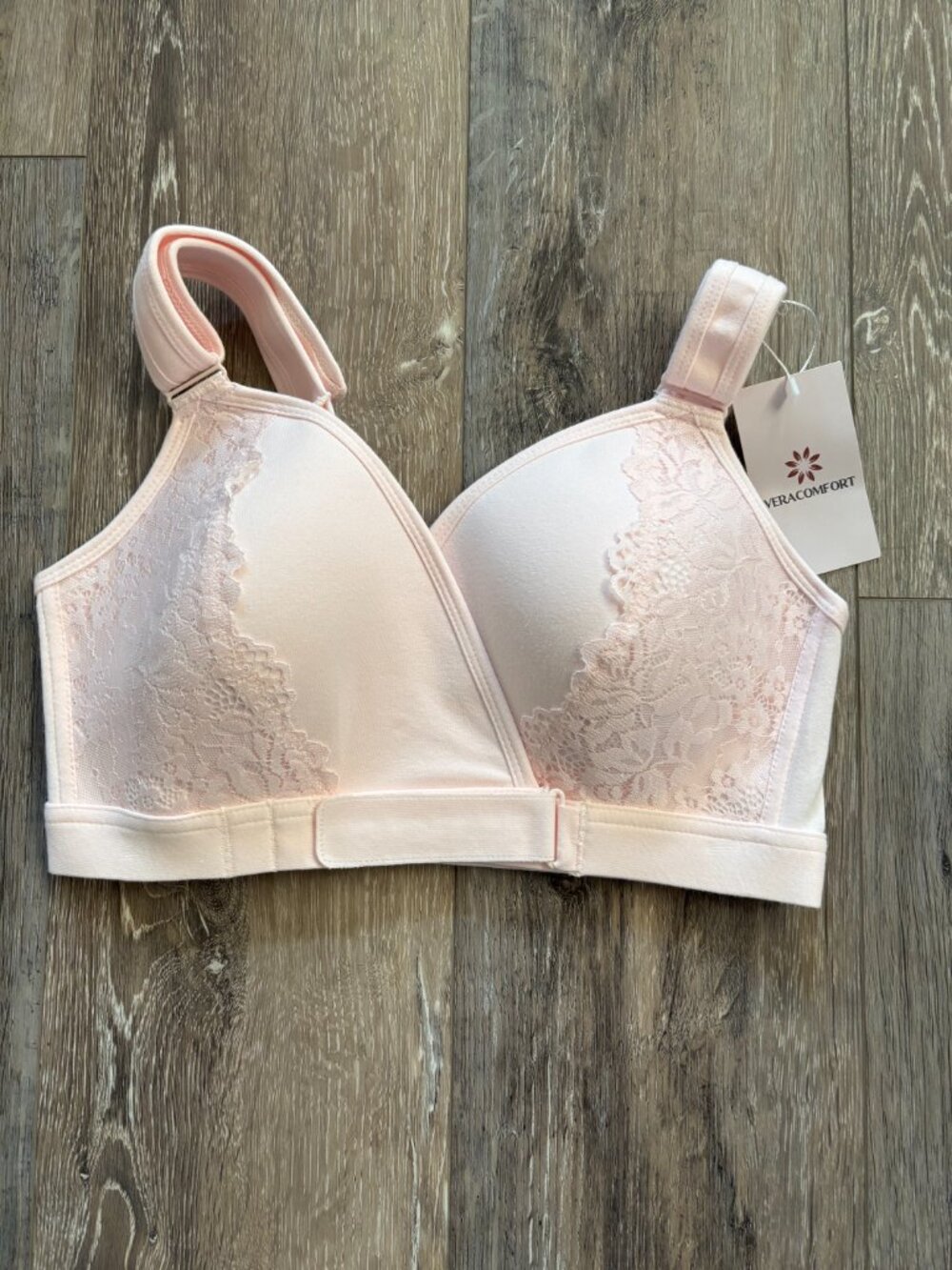 VeraComfort 2.0 Adaptive Front Closure Bra Size Lite Pink Large NWT
